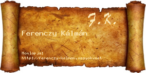 Ferenczy Kálmán névjegykártya